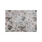 INAYA Rug – Abstract modern rug with cloud-like patterns in brown, white, and grey, crafted from plush polyester.