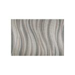 MARIE Rug – Elegant wave-patterned indoor/outdoor rug in soft greys, browns, and taupe, crafted from durable polyester.