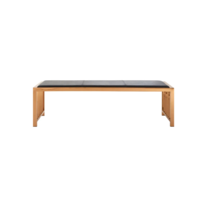 ORYX Rose Gold Bench – a modern stainless steel bench with a luxurious black genuine leather seat and a sleek rose gold finish.