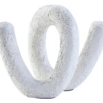 SORELLI Small White Loop Sculpture – Minimalist aluminum decor piece with a textured finish and elegant curved form for modern interiors.