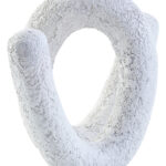 SORELLI Small White Loop Sculpture – Minimalist aluminum decor piece with a textured finish and elegant curved form for modern interiors.