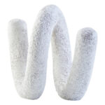 SORELLI Small White Loop Sculpture – Minimalist aluminum decor piece with a textured finish and elegant curved form for modern interiors.