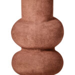 DUNAS Large Red Bubble Vase – Textured aluminum vase in a deep red finish with bubble pattern; ideal for modern interiors.