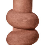 DUNAS Large Red Bubble Vase – Textured aluminum vase in a deep red finish with bubble pattern; ideal for modern interiors.