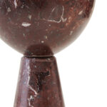 ASTER Red Marble Pedestal Bowl – Small red marble bowl with pedestal base and subtle white veining for contemporary decor styling.