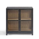 Small dark oak sideboard with glass doors – Alantra collection