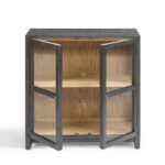 Small dark oak sideboard with glass doors – Alantra collection