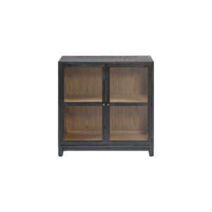 Small dark oak sideboard with glass doors – Alantra collection