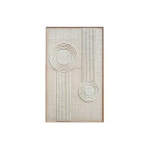 ERIK Woven Palm Wall Art with oak veneer frame and three-dimensional palm texture by Versmissen.