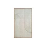 Vertical woven palm wall art framed in oak veneer with 3D texture by Versmissen.