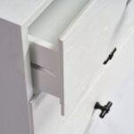 ROMA White Chest of Drawers in white oak with matte black legs and T-handles—stylish minimalist dresser for contemporary bedrooms.
