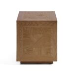 Natural oak wood side table with minimalist design and square top—ideal for modern or Scandinavian interiors.
