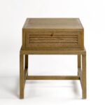 Natural oak bedside table with one drawer and slim oak legs, minimalist design perfect for modern or Scandinavian bedrooms.
