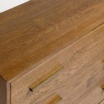 Modern oak chest of drawers with rose gold metal base and handles – PHILLIPE dresser in dark wood finish.