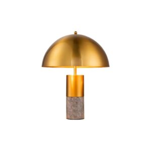 FLAIR gold mushroom table lamp with white marble base for modern and elegant interiors.