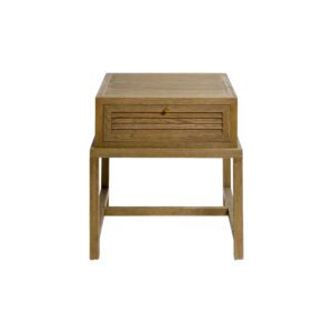 Natural oak bedside table with one drawer and slim oak legs, minimalist design perfect for modern or Scandinavian bedrooms.