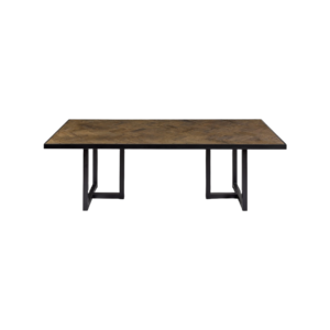 Oak wood dining table with black iron legs – Lhae by Originals Interiors