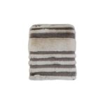 Soft off-white wave-patterned throw with grey accents, ideal for cozy chalet-inspired decor.