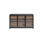 Dark oak sideboard with glass doors and drawers – Alantra design