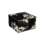 TAURUS Cowhide Pouf – Luxurious brown and white cowhide pouf, perfect as an accent piece, footrest, or extra seating.