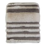 Soft off-white wave-patterned throw with grey accents, ideal for cozy chalet-inspired decor.