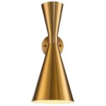 ANNE wall sconce in antique gold finish with geometric metal design.