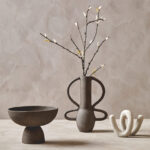 SORELLI Small White Loop Sculpture – Minimalist aluminum decor piece with a textured finish and elegant curved form for modern interiors.