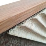 Square woven palm wall art in oak frame with light and dark brown tones, by Versmissen.