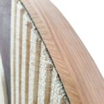 JULIE circular wall art with natural and dark brown woven palm in oak veneer frame by Versmissen.