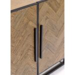Oak wood sideboard with black metal legs and handles – Lhae by Crisal Decoración