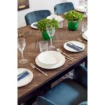 Oak wood dining table with black iron legs – Lhae by Originals Interiors