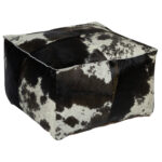 TAURUS Cowhide Pouf – Luxurious brown and white cowhide pouf, perfect as an accent piece, footrest, or extra seating.