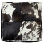 TAURUS Cowhide Pouf – Luxurious brown and white cowhide pouf, perfect as an accent piece, footrest, or extra seating.