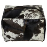 TAURUS Cowhide Pouf – Luxurious brown and white cowhide pouf, perfect as an accent piece, footrest, or extra seating.