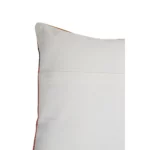 Abstract embroidered cushion in multi-colour geometric pattern, square shape with cotton and acrylic fabric blend.