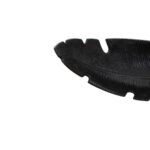 Black aluminium curved leaf dish with rustic textured surface – decorative home accent bowl.