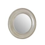 Round champagne wall mirror with rope motif and fluted frame – 91cm decorative mirror for refined interiors.