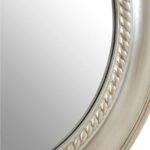Round champagne wall mirror with rope motif and fluted frame – 91cm decorative mirror for refined interiors.