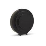 Round matte black aluminium vase with a textured finish, perfect as a modern decorative piece or for displaying faux florals.