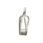 Small handcrafted nickel finish aluminium sculpture with textured surface.