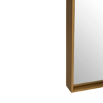 Large square wall mirror with slim gold frame – 52cm decorative accent mirror for contemporary interiors.