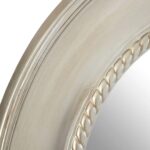 Round champagne wall mirror with rope motif and fluted frame – 91cm decorative mirror for refined interiors.
