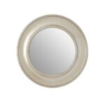 Round champagne wall mirror with rope motif and fluted frame – 91cm decorative mirror for refined interiors.