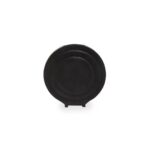 Round matte black aluminium vase with a textured finish, perfect as a modern decorative piece or for displaying faux florals.