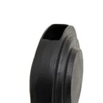 Round matte black aluminium vase with a textured finish, perfect as a modern decorative piece or for displaying faux florals.