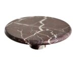 ASTER cake stand in red and white marble with pedestal base – stylish dessert display piece for elegant table settings.