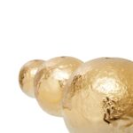 Set of three metallic gold and silver gradient decorative aluminium spheres.
