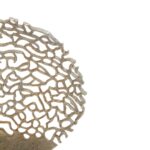 Round black and gold aluminium sculpture with open design – modern artistic home accent.