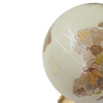 Gold globe with iron arc and mirrored base – elegant decorative piece for desk or shelf.