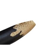 Black and gold aluminium boat dish with dimpled texture – modern sculptural table decor.